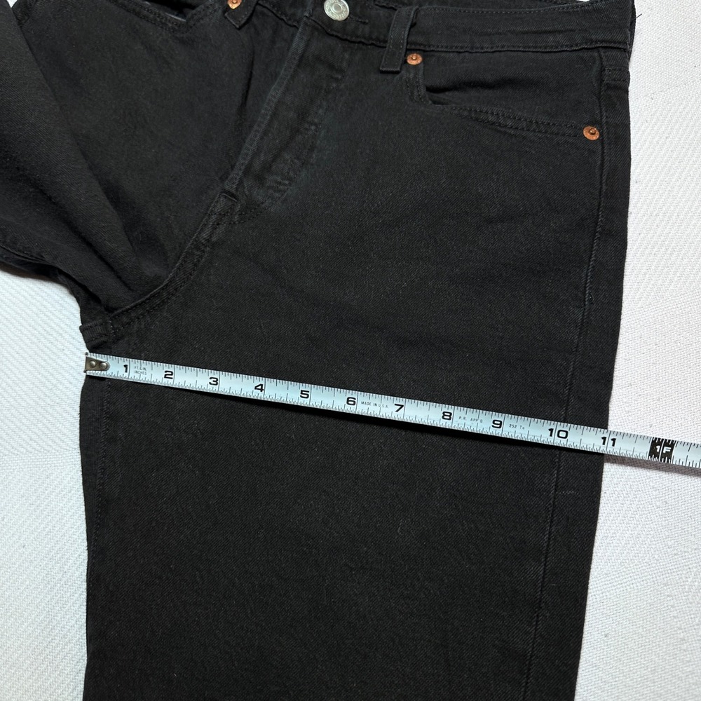 Levi's Wedgie Straight Jeans Womens 28 High Rise Button Fly Black Wash Denim - Picture 15 of 16